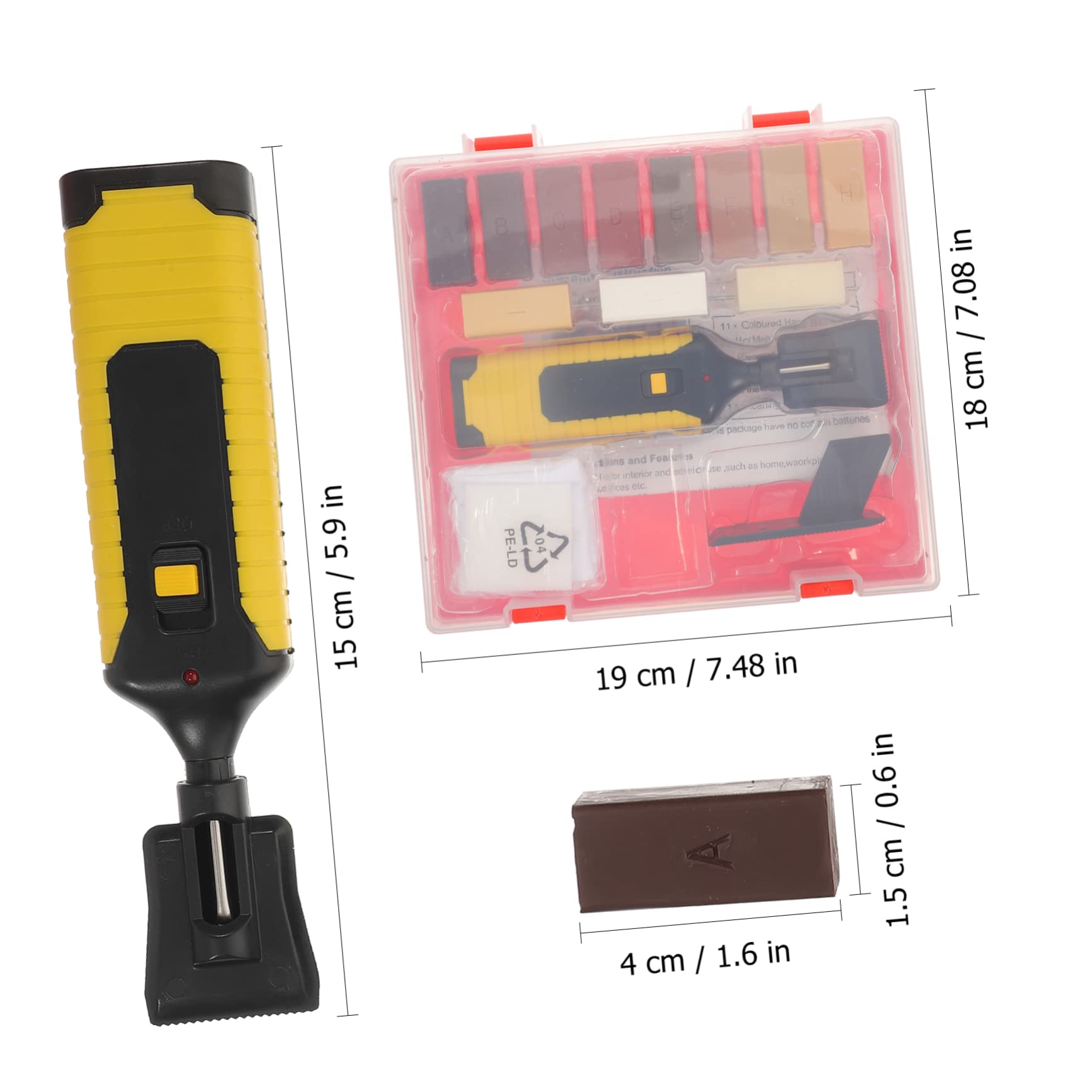 ORFOFE Blocchi di Cera Kit di Riparazione Riscaldamento Rapido per Pavimenti in Laminato e Vinile per Graffi e Aree Danneggiate