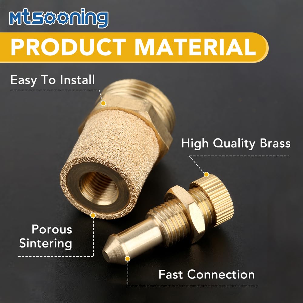 10PCS Pneumatic Exhaust Muffler,1/8" Adjustable Brass Flow Control Silencer — Amazon image 7