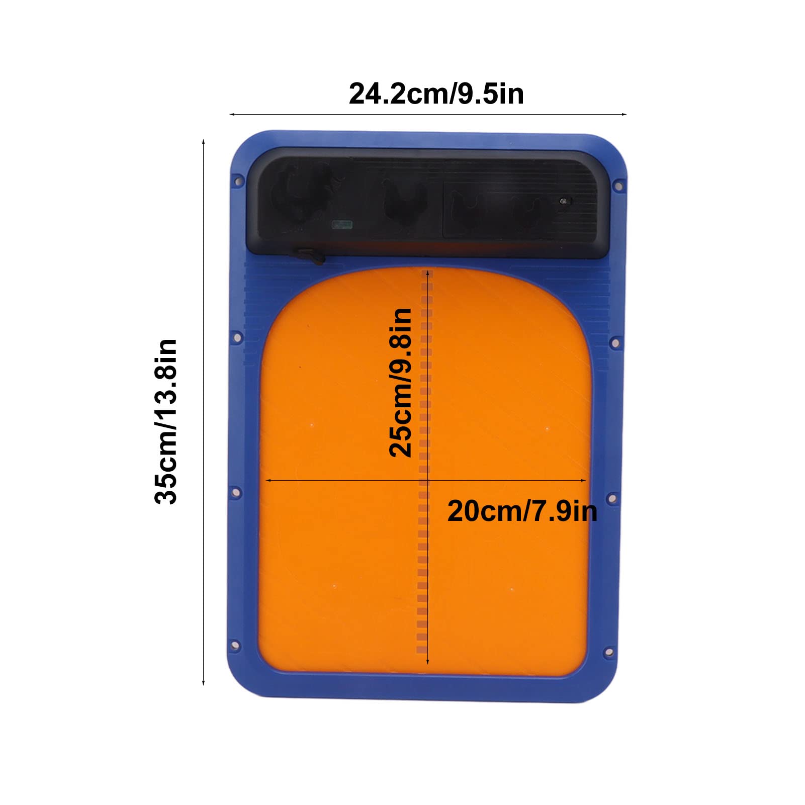 Puerta automática de gallinero con energía solar, abridor automático de puerta de pollo con sensor de luz y panel solar, puerta automática de gallinero con pilas para aves de corral (azul amarillo)