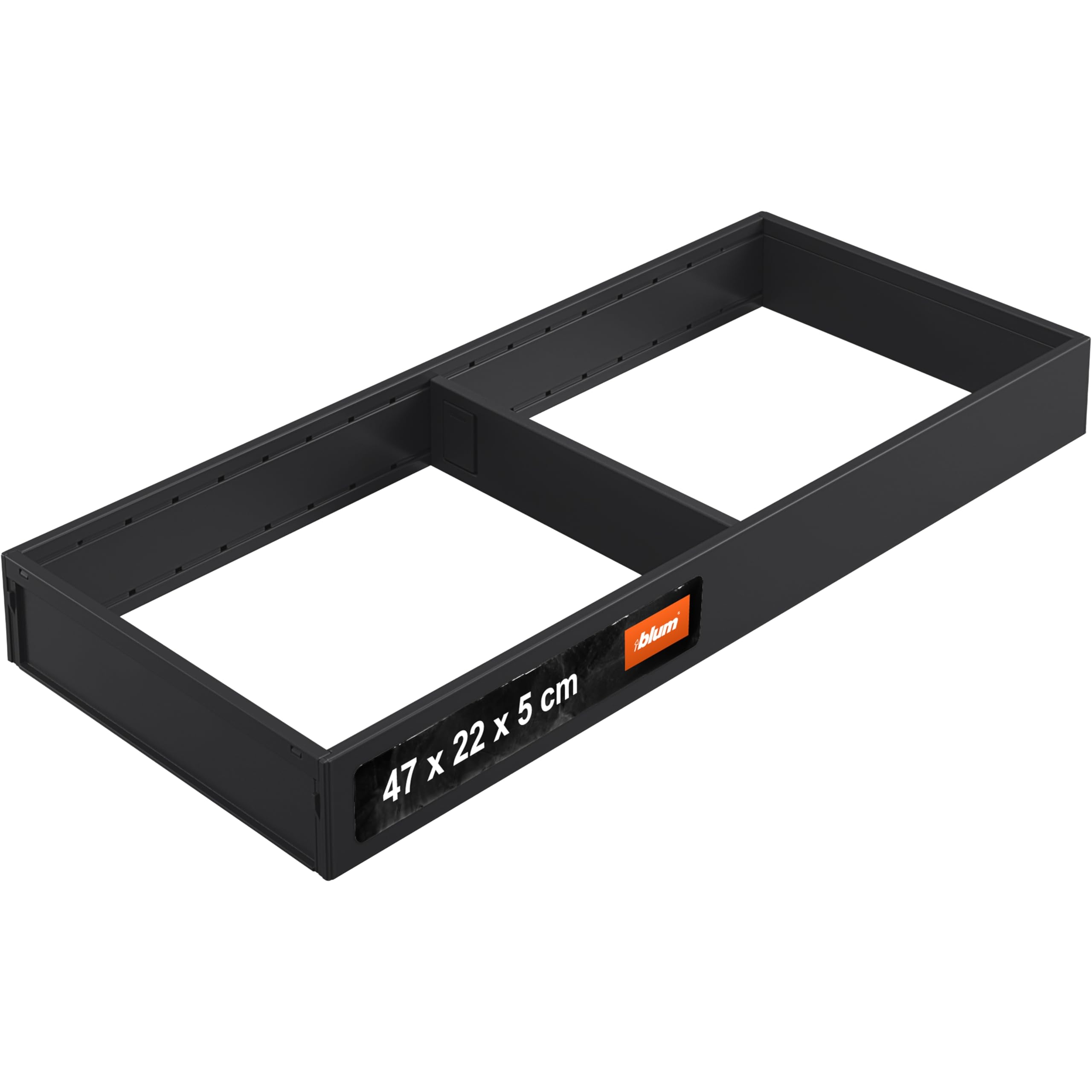 Cadre d'inserts de cuisine Blum AMBIA-LINE noir 200x472x50 mm avec séparateur