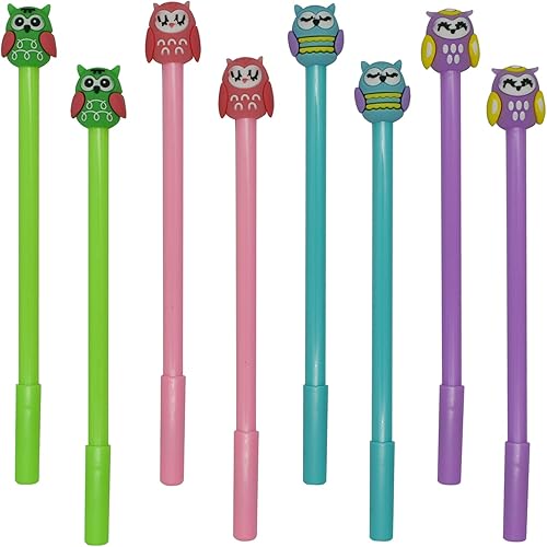 Maydahui 28 bolígrafos con forma de búho, lindos bolígrafos Kawaii de animales, bolígrafo de escritura de pájaros, tinta de gel negra, accesorios de