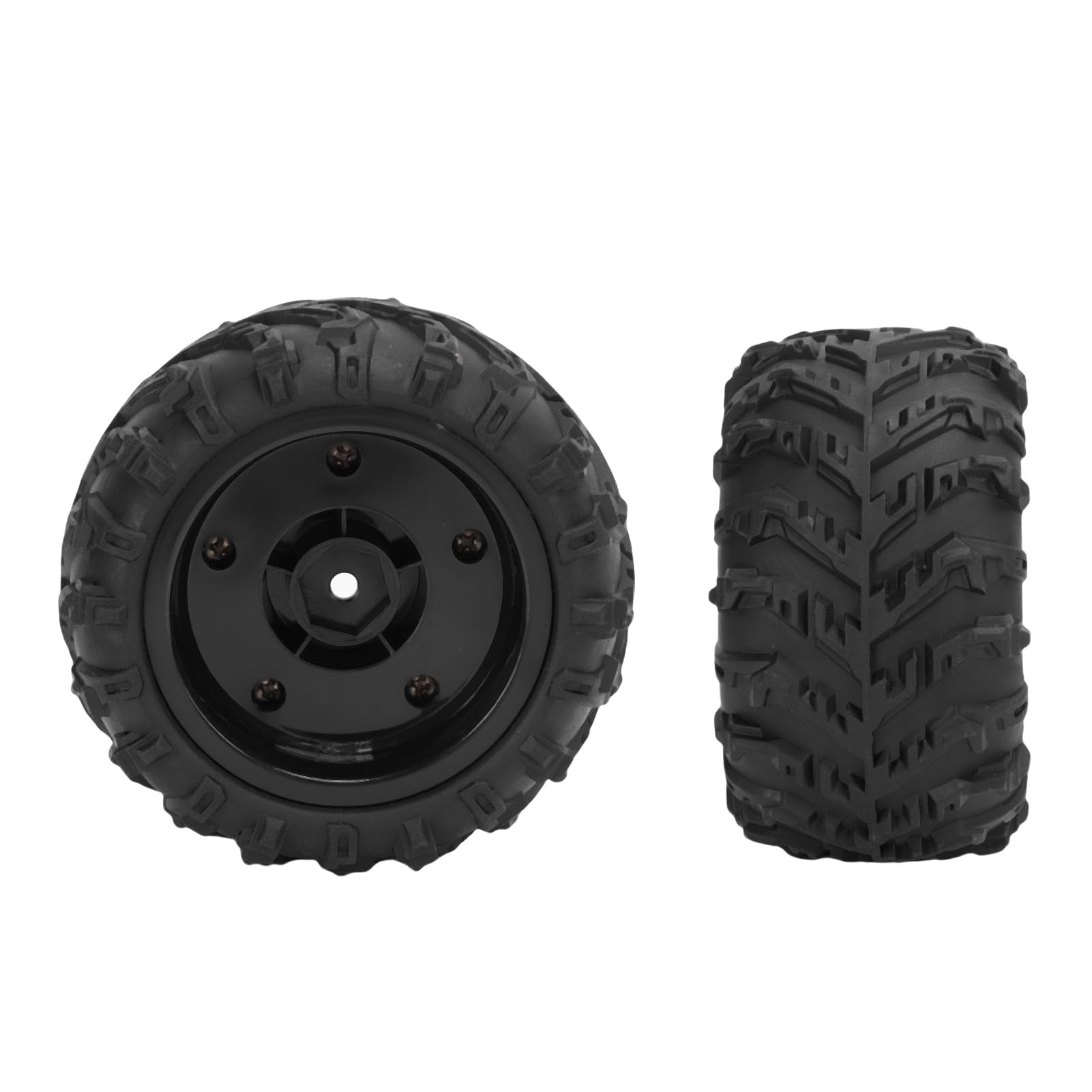 Generic 2PCS 1 16 RC Car Tires, 85mm Rubber All Terrain Tires Replacement Set, for HBX MJX SCY RC Truck