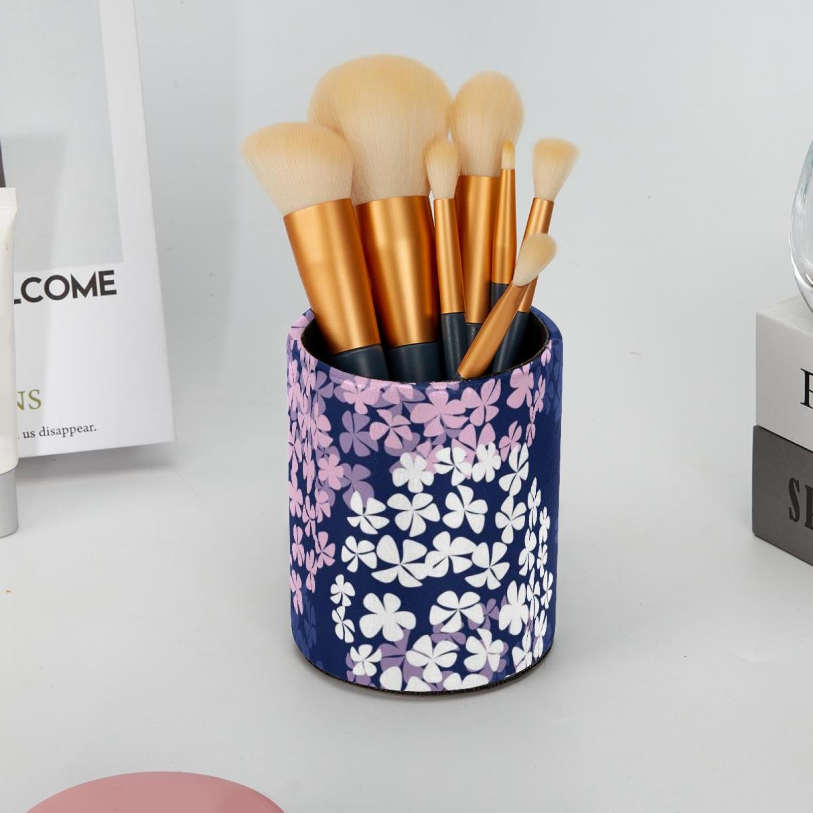 Pot à crayons de grande capacité pour bureau, salle de classe, maison, en cuir synthétique
