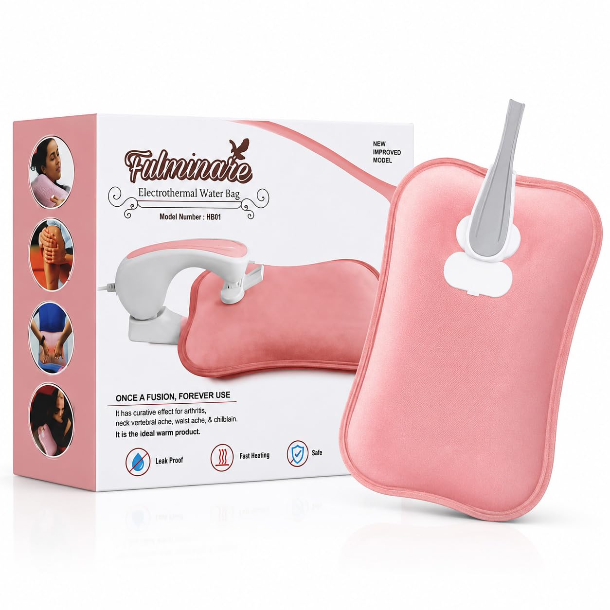 Fulminare Heating Bag Electric, Heating Pad-Heat Pouch Hot Water Bottle Bag, Dual Insulation Silicon Hot Water Bag 6 Layers Heating Pad With For Pain Relief (KING)-image-34