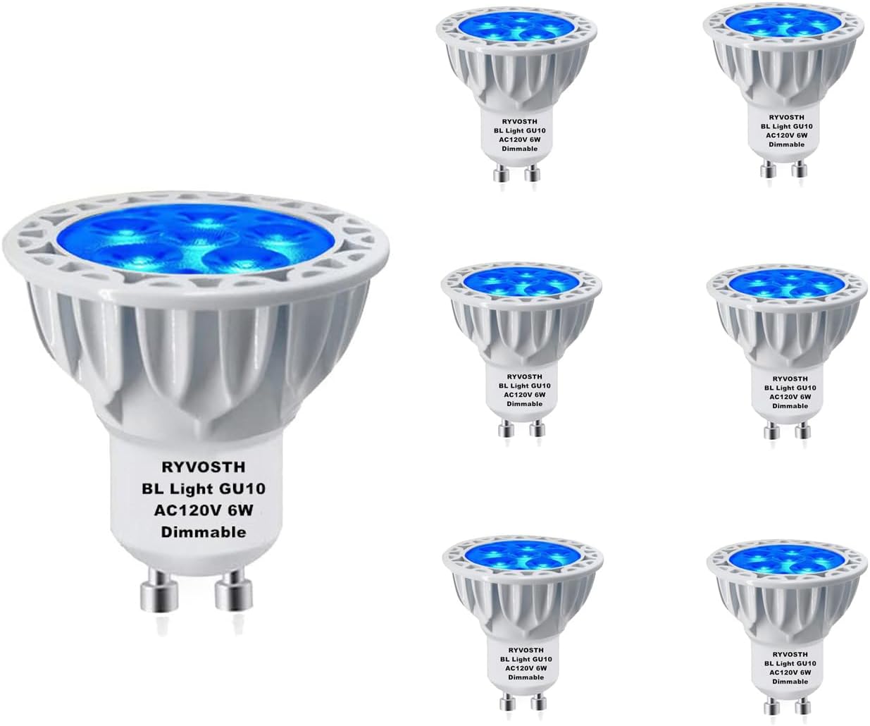 6-Pack MR16 Led Bulbs 5.5W Replace 35W 50W Halogen Equivalent,3000K Soft Warm White,12V Low Voltage MR16 GU5.3 Bulb Spotlights for Outdoor Landscape Flood Track Lighting, Dimmable