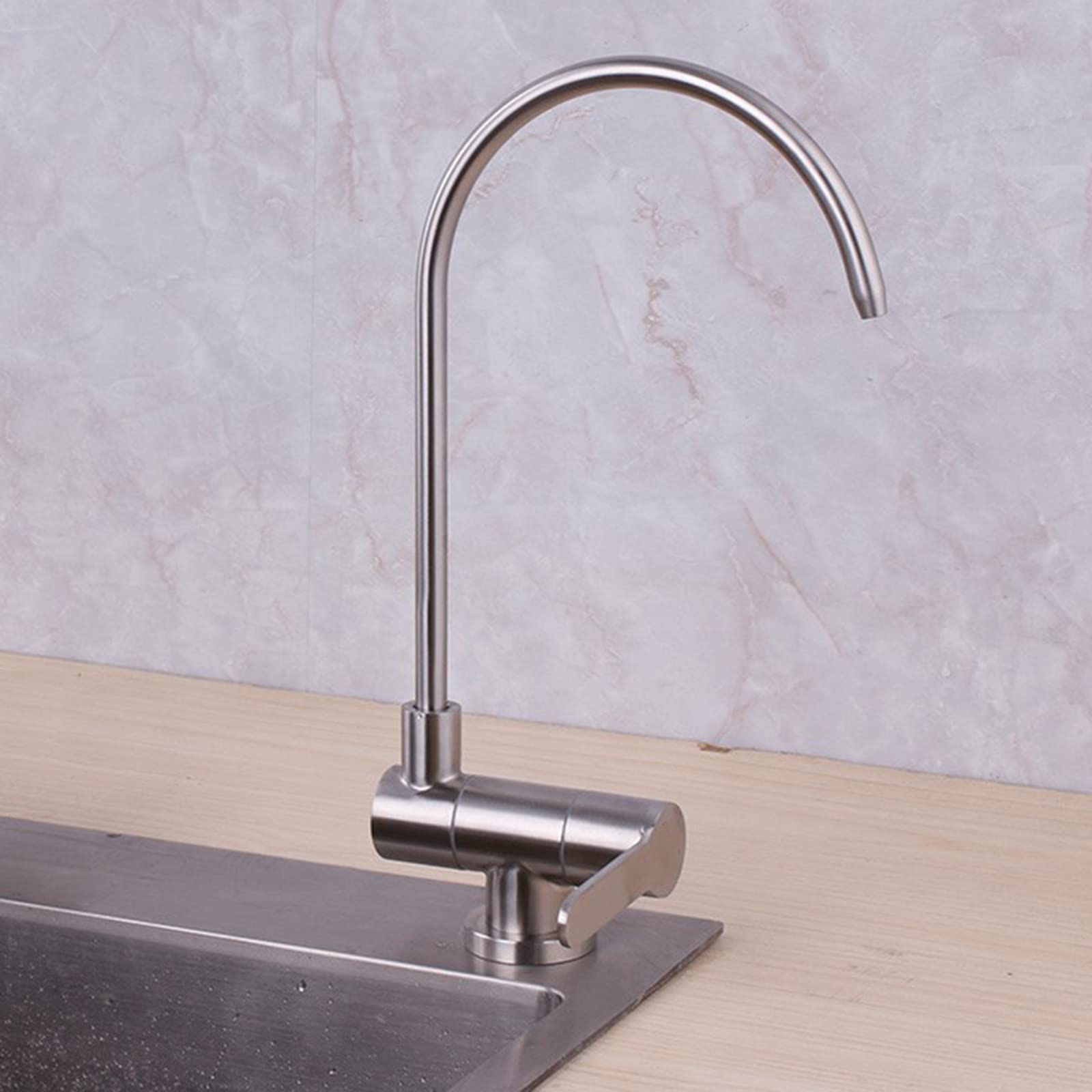 Filtro de Agua Grifo Solo Agua fría grifos de Cocina giratorios Acero Inoxidable Cepillado-C