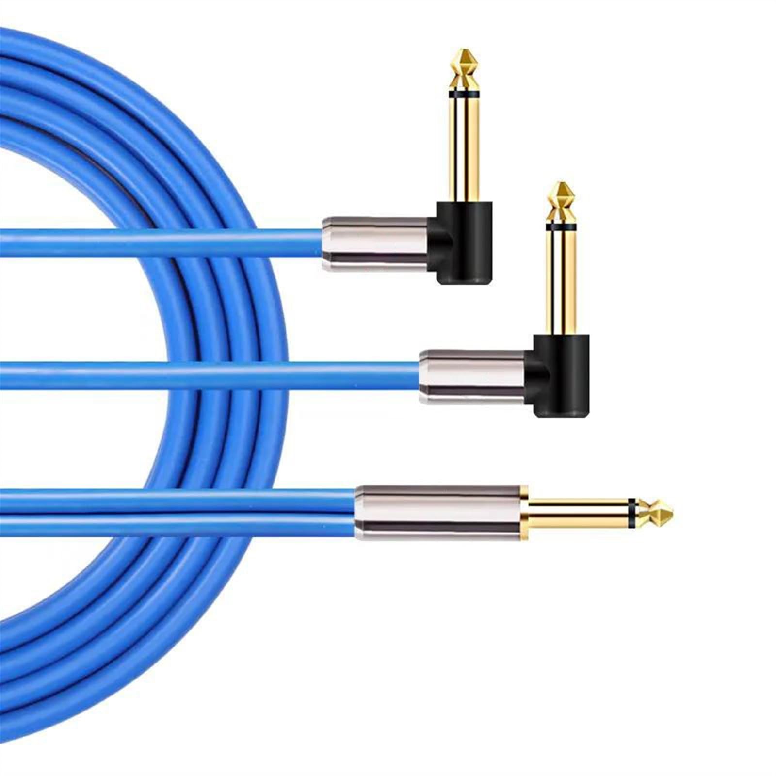 Câble D'extension Audio Mono De 6,35 Mm TS Mâle Vers TS Mâle 6,35 Mm TS Mâle à 90 Degrés, Convient Pour Guitares électriques, Amplificateurs, Tables De Mixage, Microphones