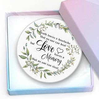 Memorial Gift Ceramic Ornaments 2023-Death Leave a Heartache but Love Leave a Memory Keepsake Memorial Remembrance Lost of Loved Ones Christmas Ornament Xmas Ornament 3