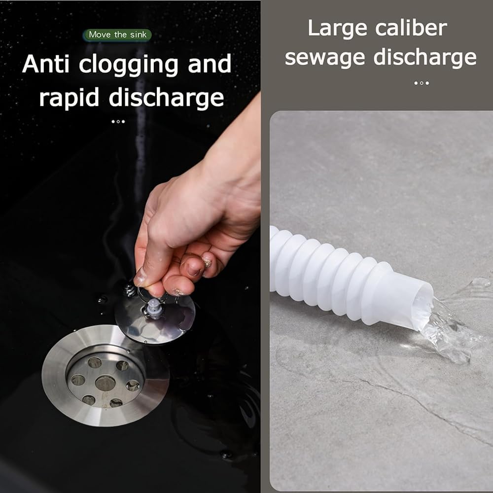 Lavandino autoportante in plastica resistente con rubinetto girevole e dispenser di sapone, grande stazione di lavaggio e drenaggio per lavanderia, cantina, garage (colore: bianco)