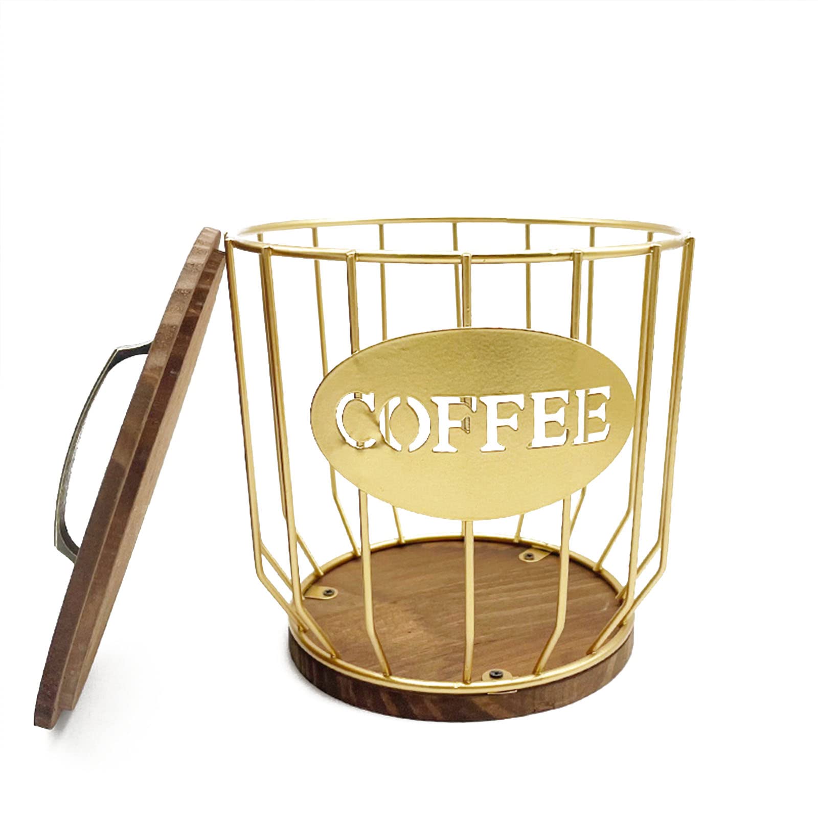 Cestello da caffè con base in legno in ferro per caffè espresso da cucina