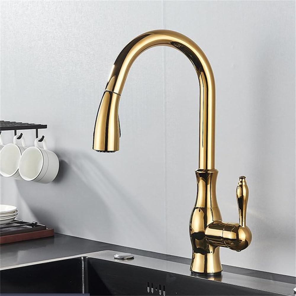 Robinet de cuisine extractible pour nettoyer grand évier avec mode boost