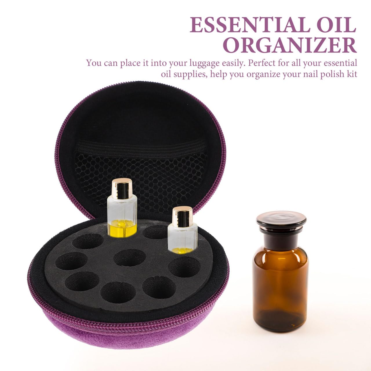 minkissy Organizzatore Di Olio Essenziale Portatile Custodia Con 10 Scomparti 3.94X3.94X1.77 Pollici Borsa Da Viaggio Per Bottiglie Protezione E Casa