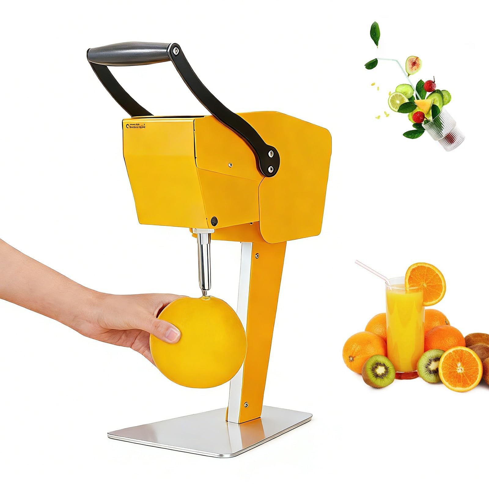 Extractor de jugo Exprimidor de CíTricos y Limones Profesional Exprimidor Comercial,Descorazonador Y Cuchillas Dobles, No Requiere Pelado, Producción Rápida En 10S, Adecuado para Frutas De Φ88-120 Mm