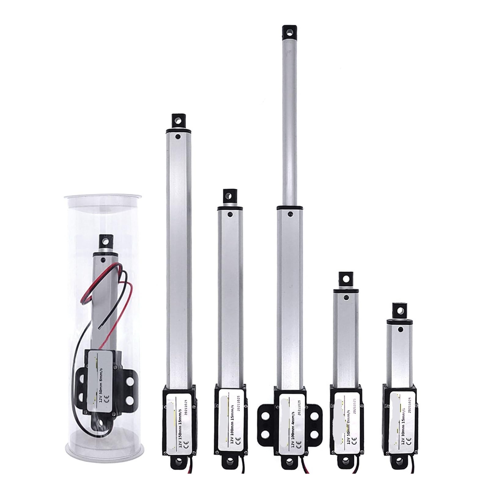 Attuatore lineare elettrico Mirco 100mm DC12V con staffe