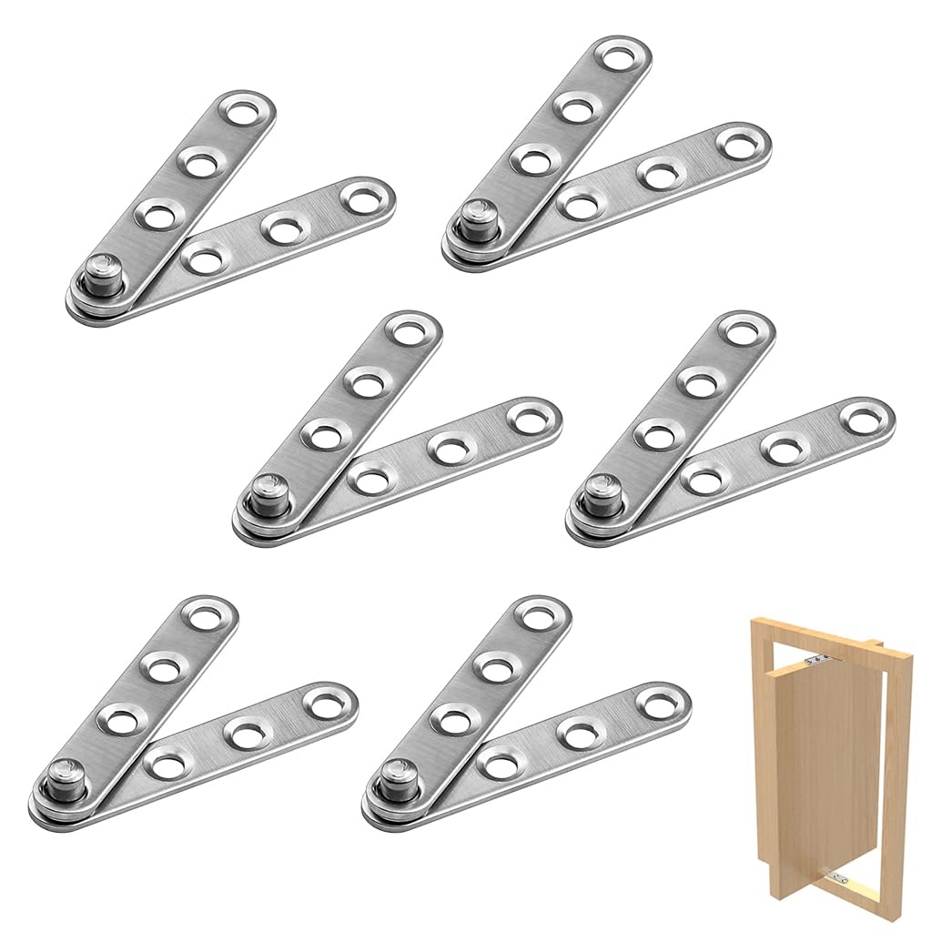 Serplex® 6 Pcs Stainless Steel 360 Rotating Concealed Door Pivot Hinges | Silver Hardware Fittings with 180 Degree Folding Function for Cabinet Wardrobe Doors-image-37