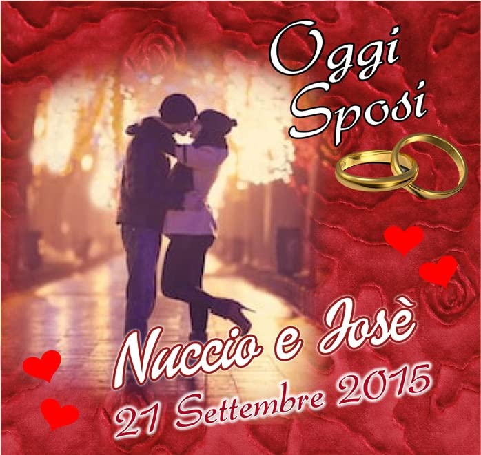 BANNER STRISCIONE MATRIMONIO CON NOME FOTO E DATA PERSONALIZZATO - OGGI SPOSI RED - BANNER PVC ANCHE DA ESTERNO GARANZIA 5 ANNI (200X150 CM)