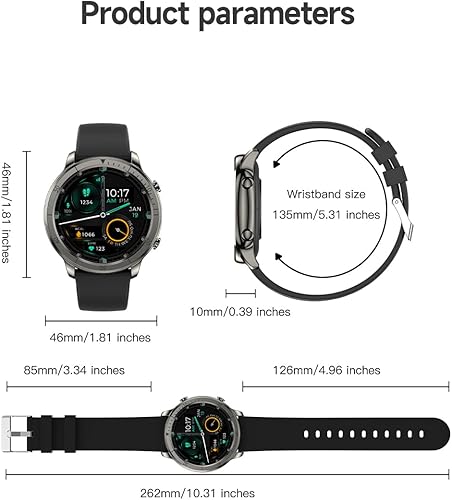Miniatura 8 de AOLON Reloj inteligente para hombres y mujeres (respuestahacer llamadas), pantalla IPS HD de 1.46 pulgadas, rastreador de fitness, más de 100 modos