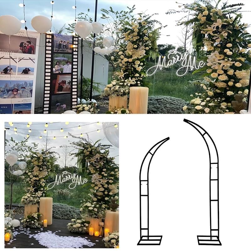Metalowy łuk ślubny, wolnostojący stojak na balony, zdejmowana dekoracyjna rama do wielokrotnego użytku DIY tło na wesele/ceremonię/imprezę/urodziny white 180cm+210cm