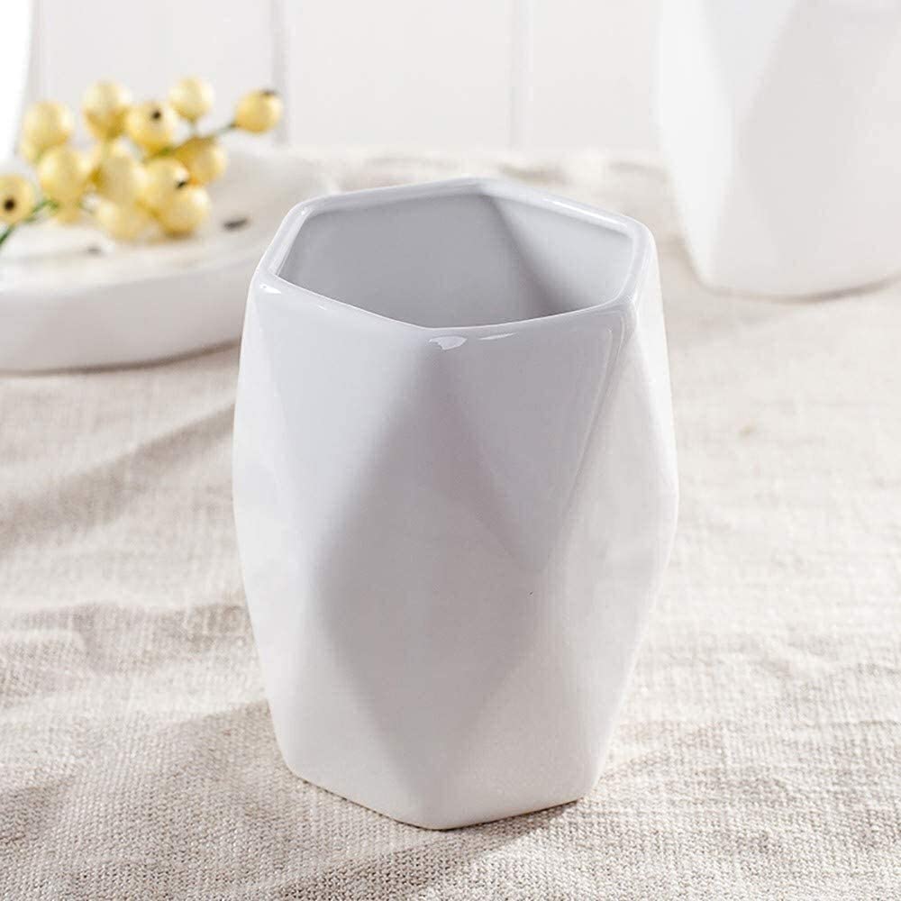 Taza de cerámica for enjuague bucal, traje sanitario for el hogar, cepillo de dientes, traje sanitario, juego de 5 piezas (Color : Khaki)