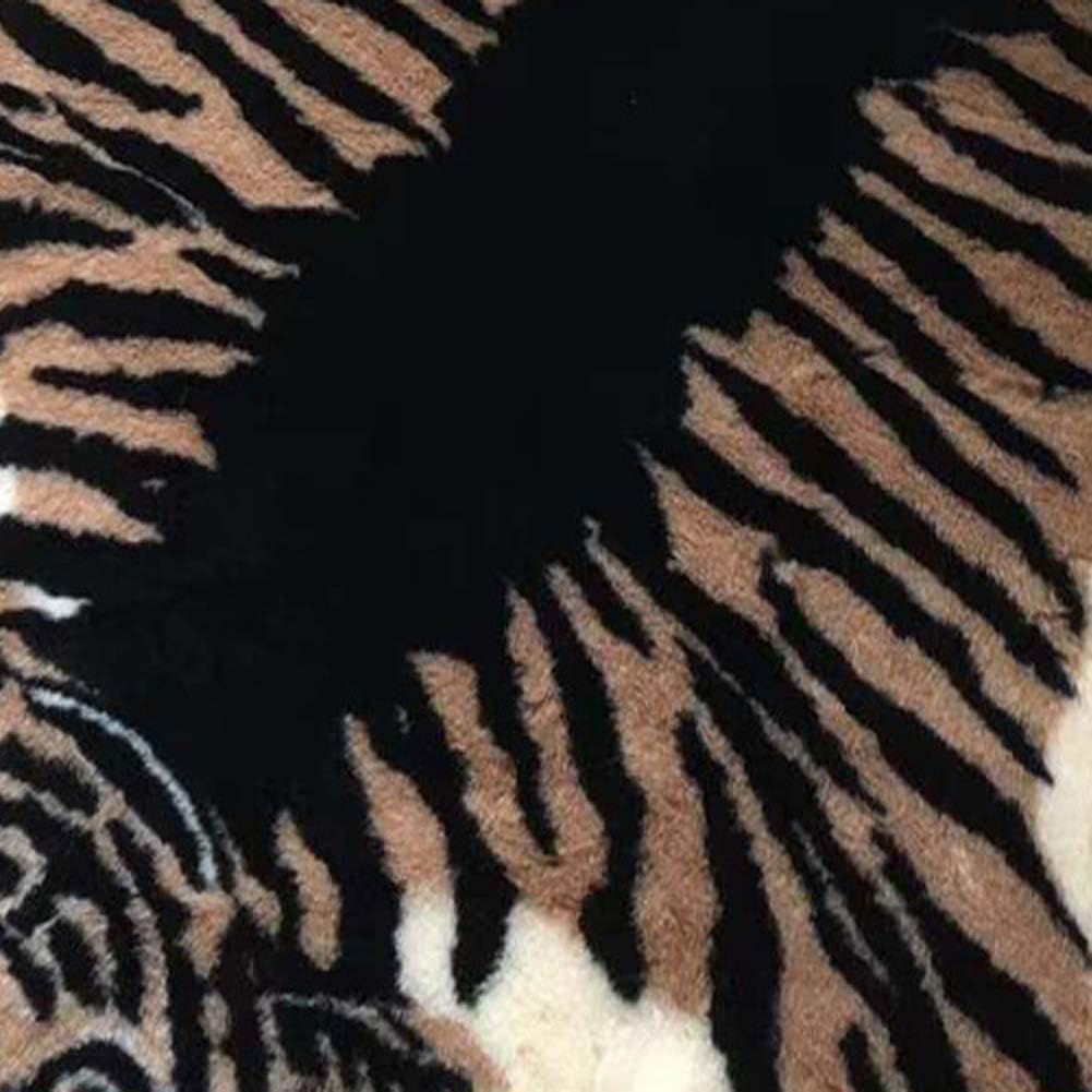 Super Sale 🛒 Tiger Print Rug 5' x 6' Feet Faux Fur Cowhide Skin Rug Animal Printed Area Rug Carpet for Decorating Kids PlayRoom Cowboy-Themed Nursery