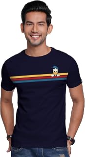 The Souled Store Donald Duck: Stripes Mens and Womens Graphic Printed Cotton T-Shirt Blue T-Shirts Fashionable Trendy Grap... Price In India