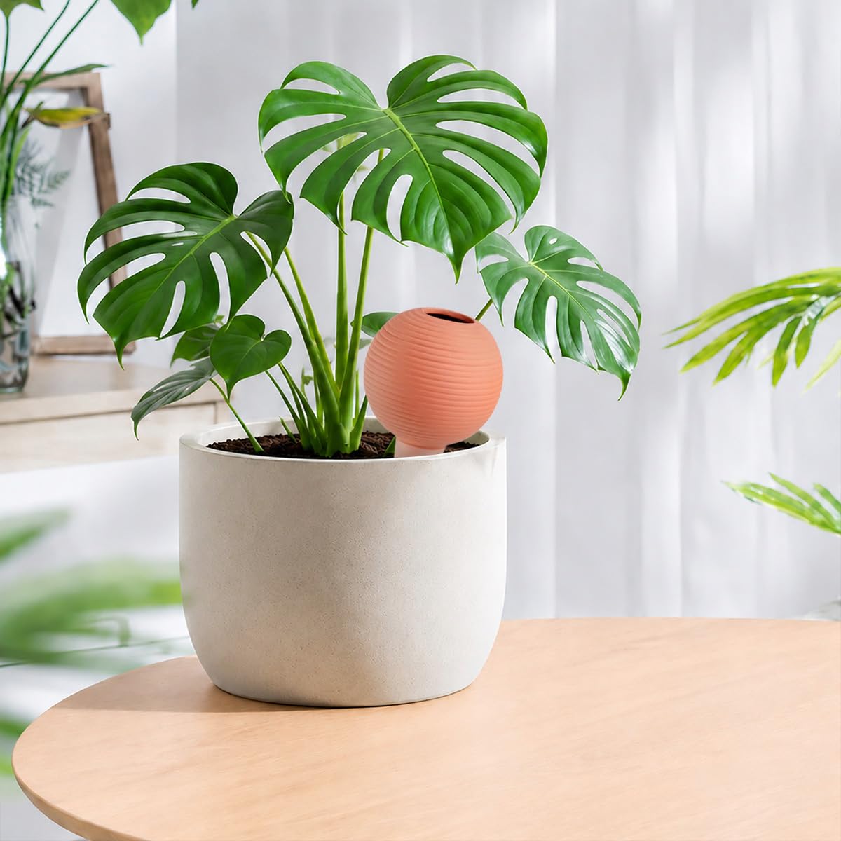 TerraCotta Lot de 4 piquets d'arrosage automatique pour plantes, 400 ml, avec bouchons en liège pour plantes en pot, orange