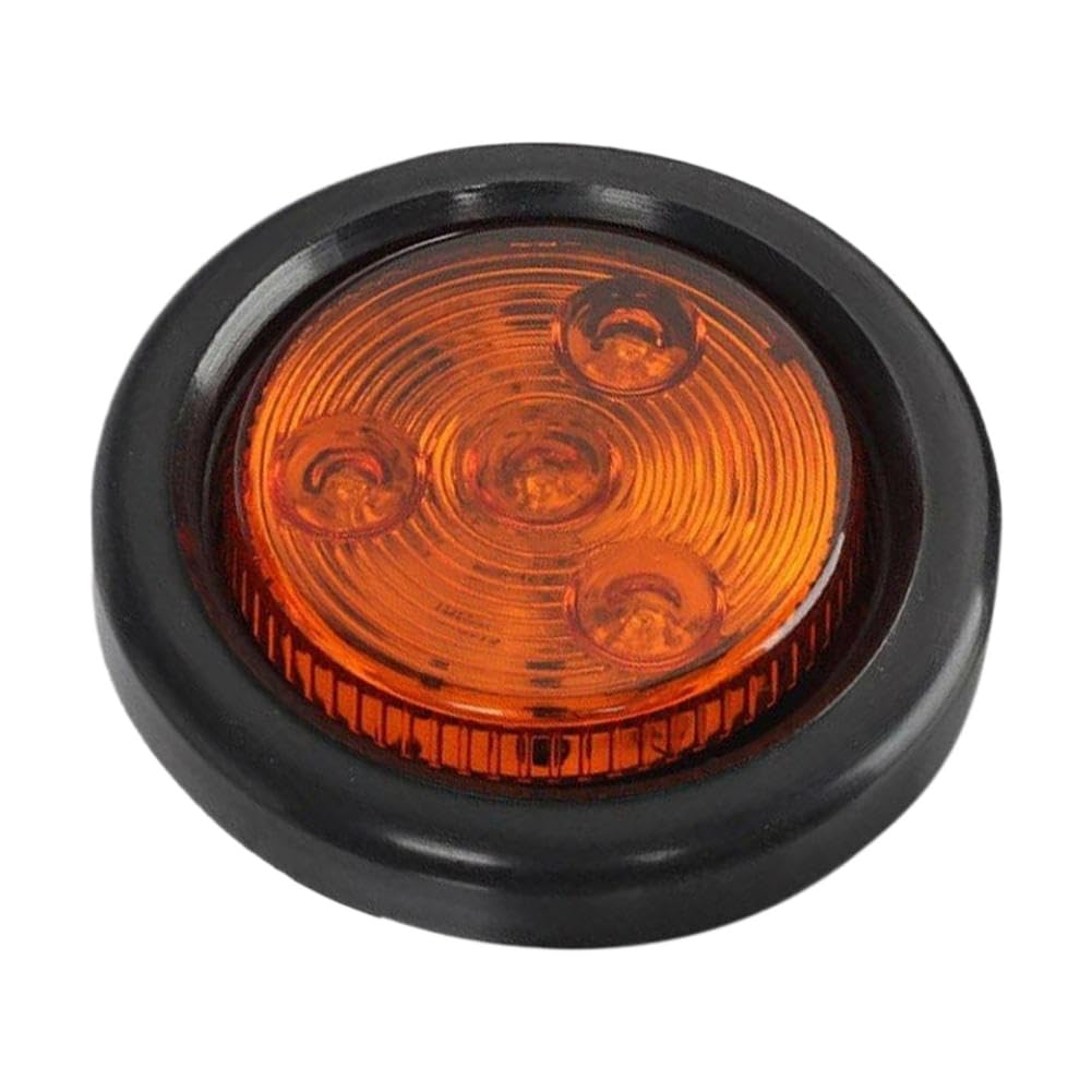 2 uds 2 pulgadas 4 LED luz de posición lateral de remolque ámbar redonda