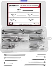WMYCONGCONG Set of 125 Split Pins, 5 Sizes M1.6-M4, 304 Stainless Steel Clips, Cotter Pins for Machinery Industry, Automotive, and Motorcycle Use