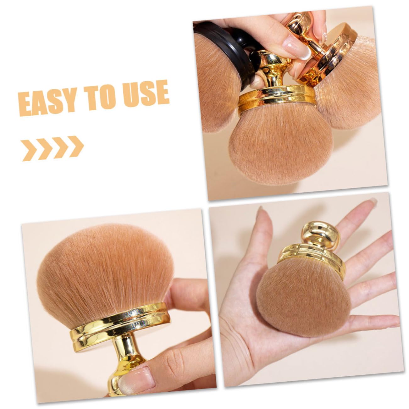 Didiseaon 3 Piezas Brocha maquillaje y esponjosa brochas maquillaje pinceles maquillaje cepillo polvo fijador brocha maquillaje en polvo fijador multifunción pintura rubor