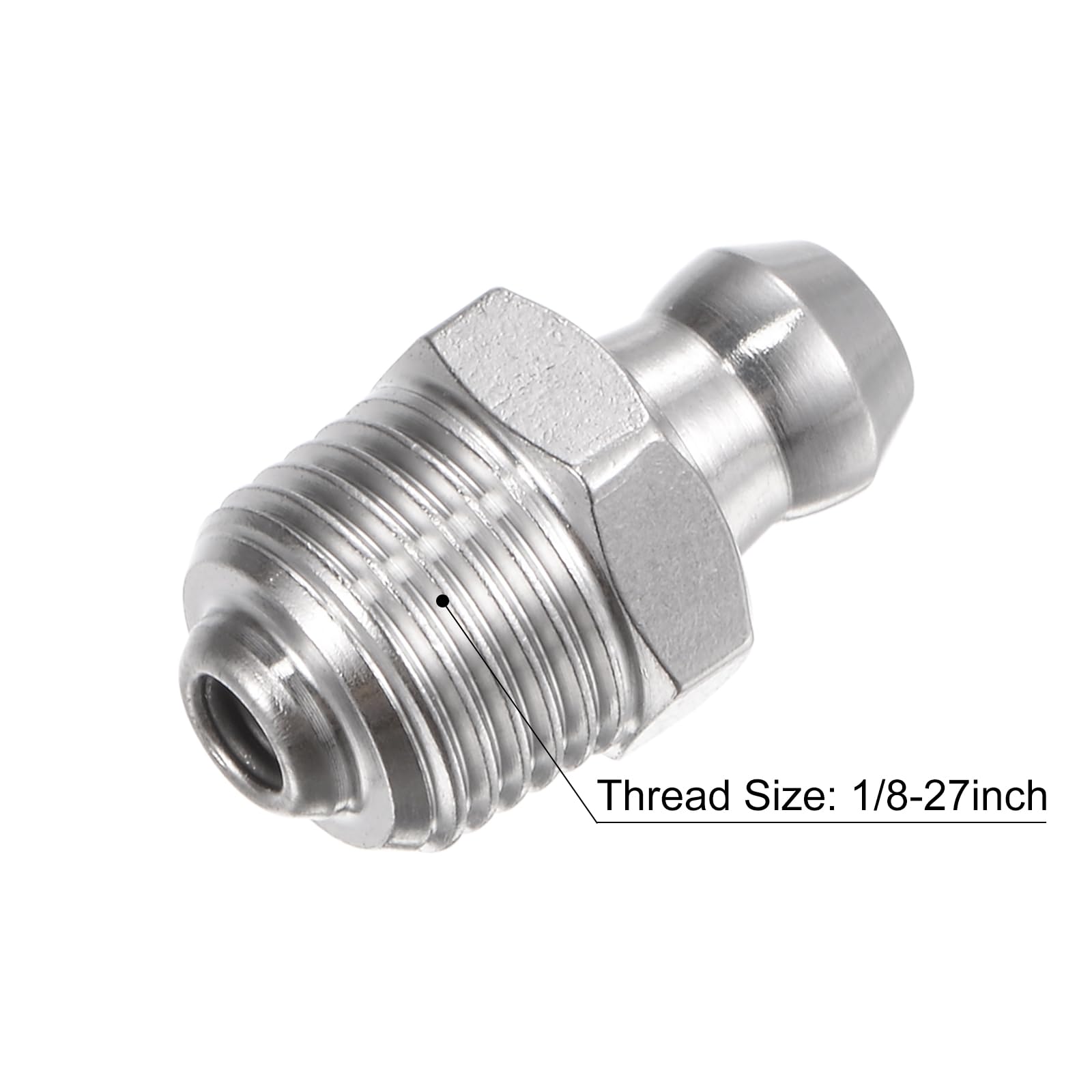 QUARKZMAN 4 Pezzi Raccordo Per Grassi M10 X 1,5mm - Ingrassatori Dritti In Acciaio Inox Per Lubrificazione Meccanica - 3