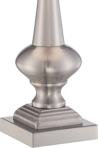 Miniatura 7 de 360 Lighting Moderna lámpara de mesa industrial de 19 pulgadas de alto níquel cepillado plateado, pantalla táctil de metal blanco apagado para