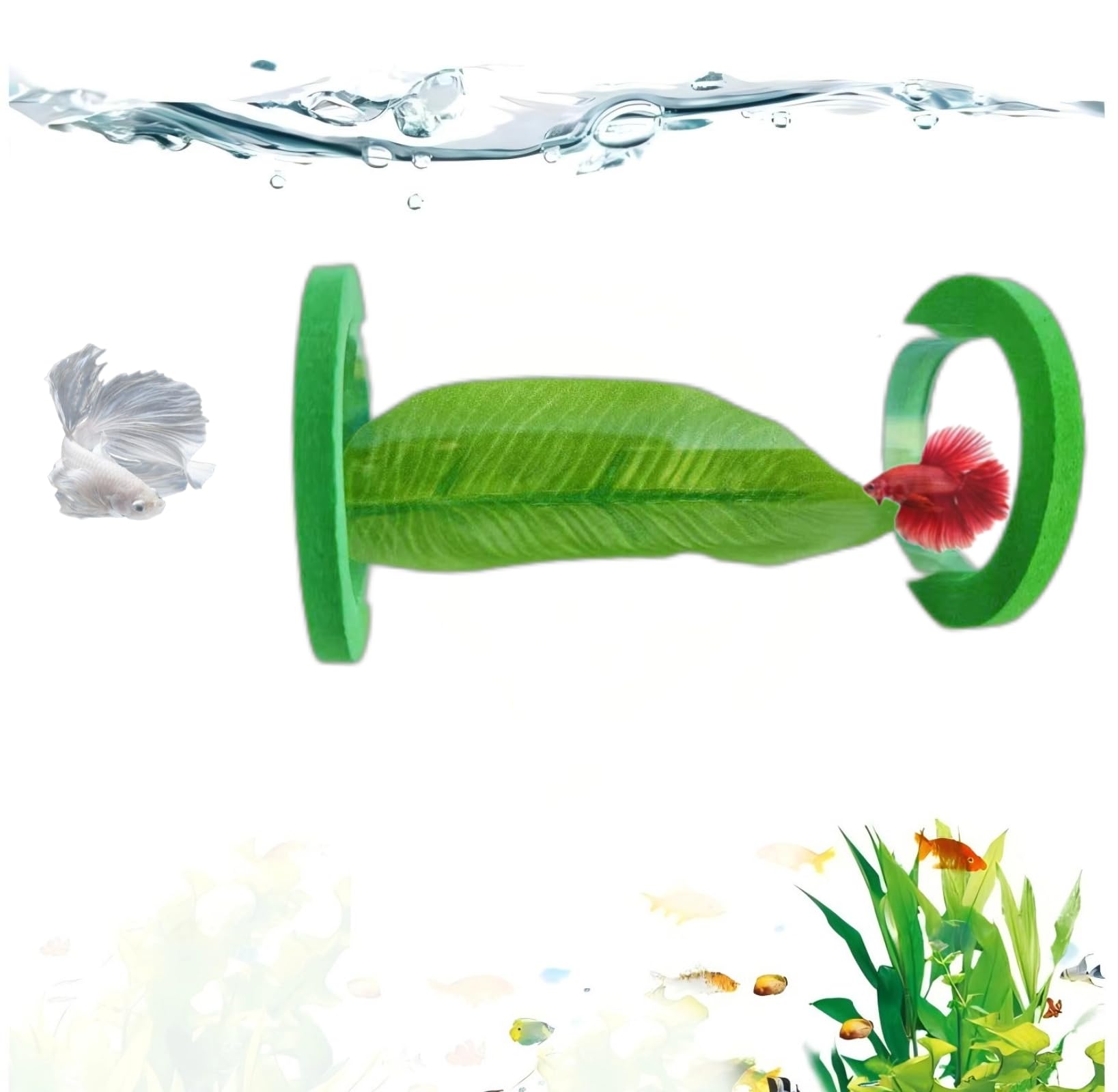 Suspended Acrylic Tube Tunnel,Acrylic Betta Bed, Betta Leaf mat breeding and Resting Bed simulating The Natural Habitat of Betta spawning Grounds,