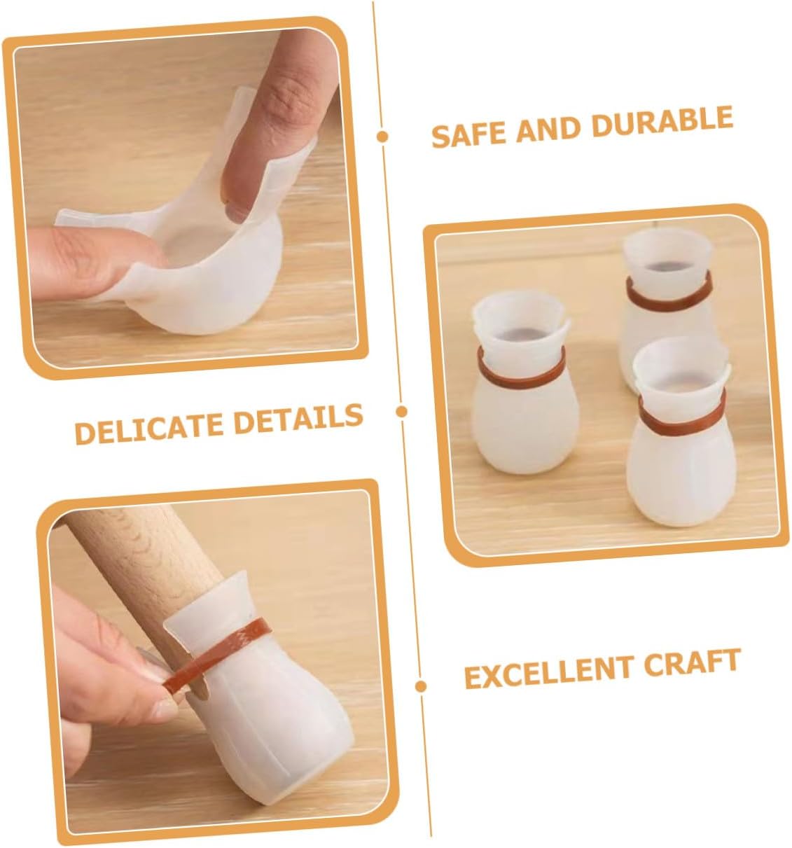 Generic 20 Pieces Universal White Round Base Furniture Foot Protection Covers Chair Leg Protectors for Hardwood Floors and Carpet, Reusable Table and Chair Floor Pads for Noise Reduction