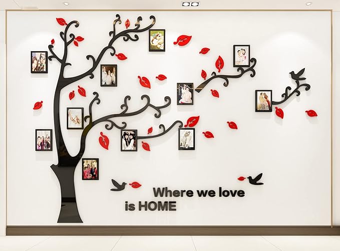 Tree Wall Stickers 3D DIY Tree Wall Decal Art Murals Large Family Photo