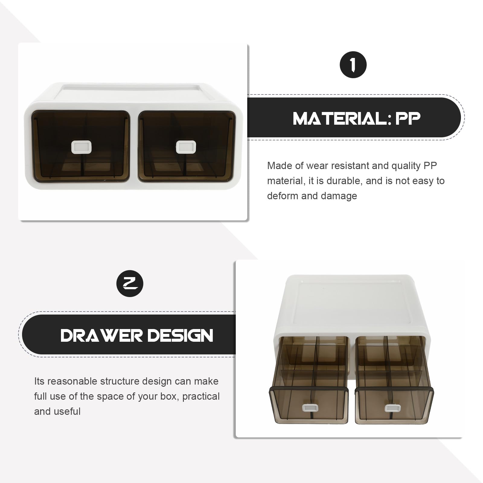 MAGICLULU Organisateur de Sous-vêtements Tiroir en Pp Résistant, Boîte de Rangement à 12 Compartiments, Pratique et Gain de Place pour Chaussettes et Cravates la Chambre