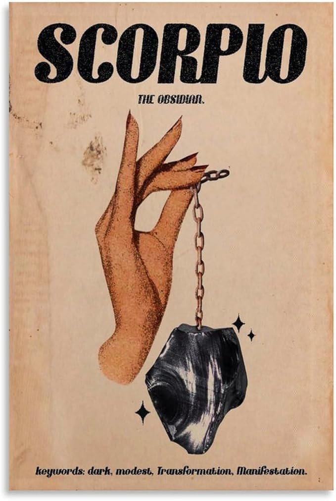 Vintage Zodiac Poster Scorpio Poster Canvas for Bedroom Living Room Decor 12x18inch(30x45cm) Unframe-style