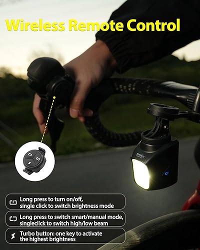 Miniatura 7 de TOWILD DL1700 - Luces de bicicleta para montar de noche, 1700LM fuente de luz dual súper brillante, luz delantera impermeable para ciclismo de