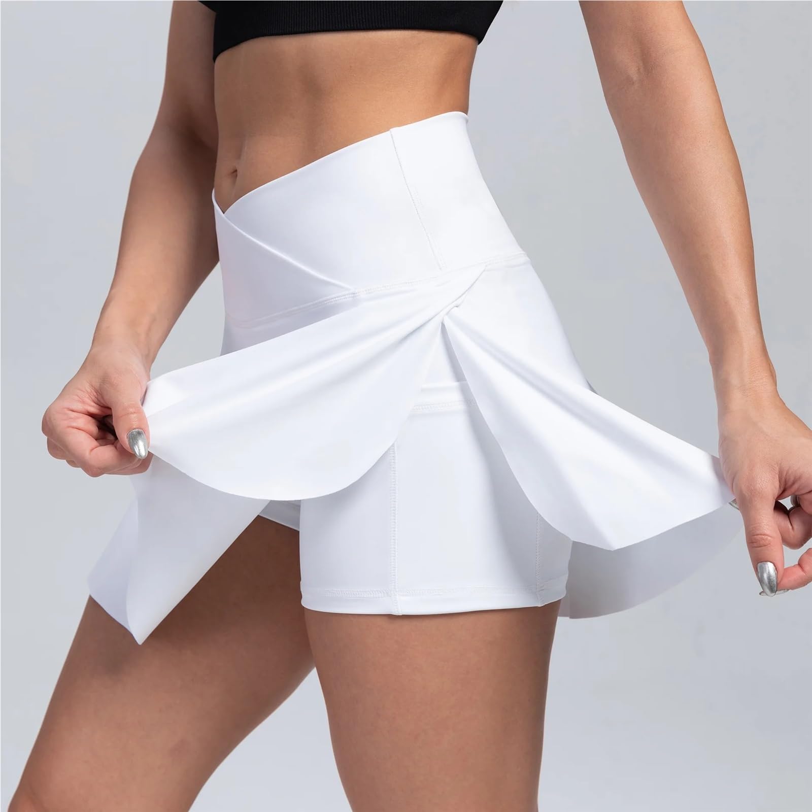 2-in-1-Tennisrock aus Spandex-Nylon for Damen | Mehrfarbig SML XL: Tennis Laufen Fitness Badminton Fitnessstudio Yoga Freizeit