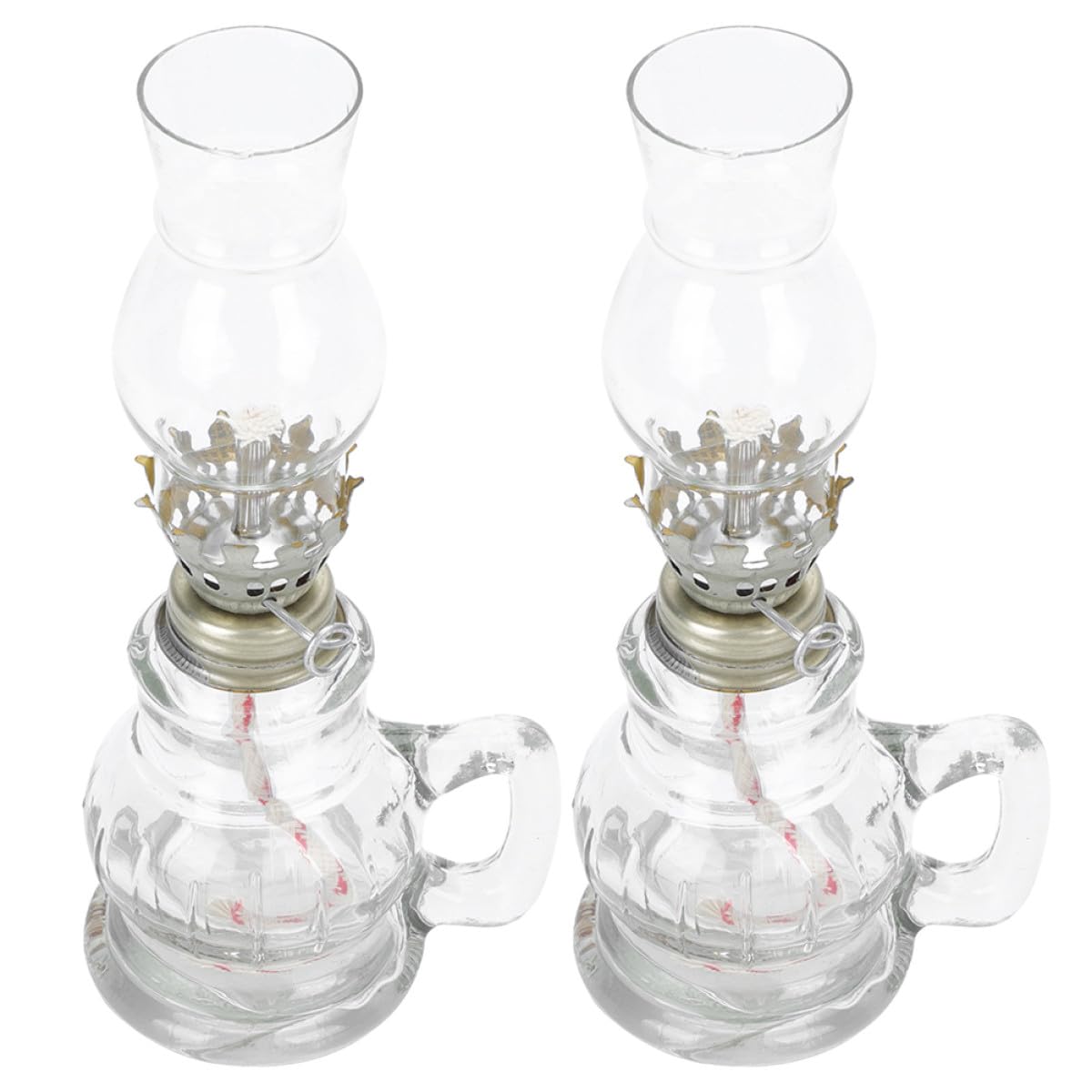 Lampe à pétrole en verre Levemolo | Lot de 2 lanternes vintage