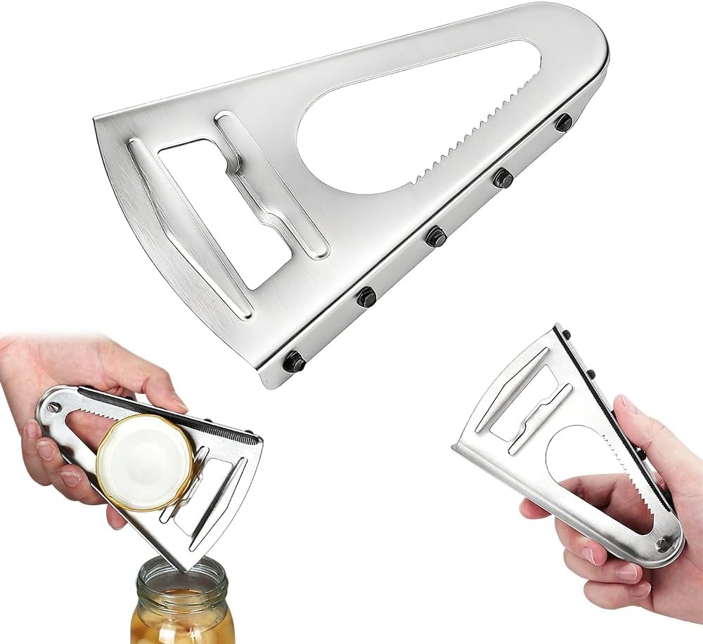 Adjustable Jar Openers for Seniors, Manual Jar Opener For Seniors Arthritis, Stainless Steel Jar Opener, Easy Grip Jar Lid Opener, Easy Twist Kitchen Tool Gifts for Elderly Women Men (3Pcs)