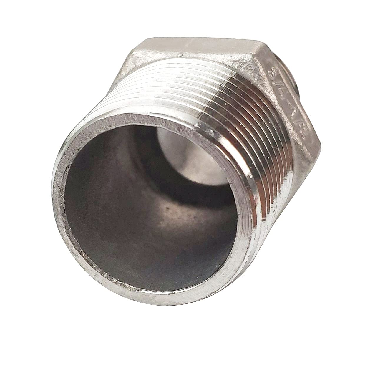 Quirkmyn 1/2" To 3/8" NPT Stainless Steel Reducing Nipple (2-Pack) – Hex Pipe Fitting Adapter For Plumbing & Gas