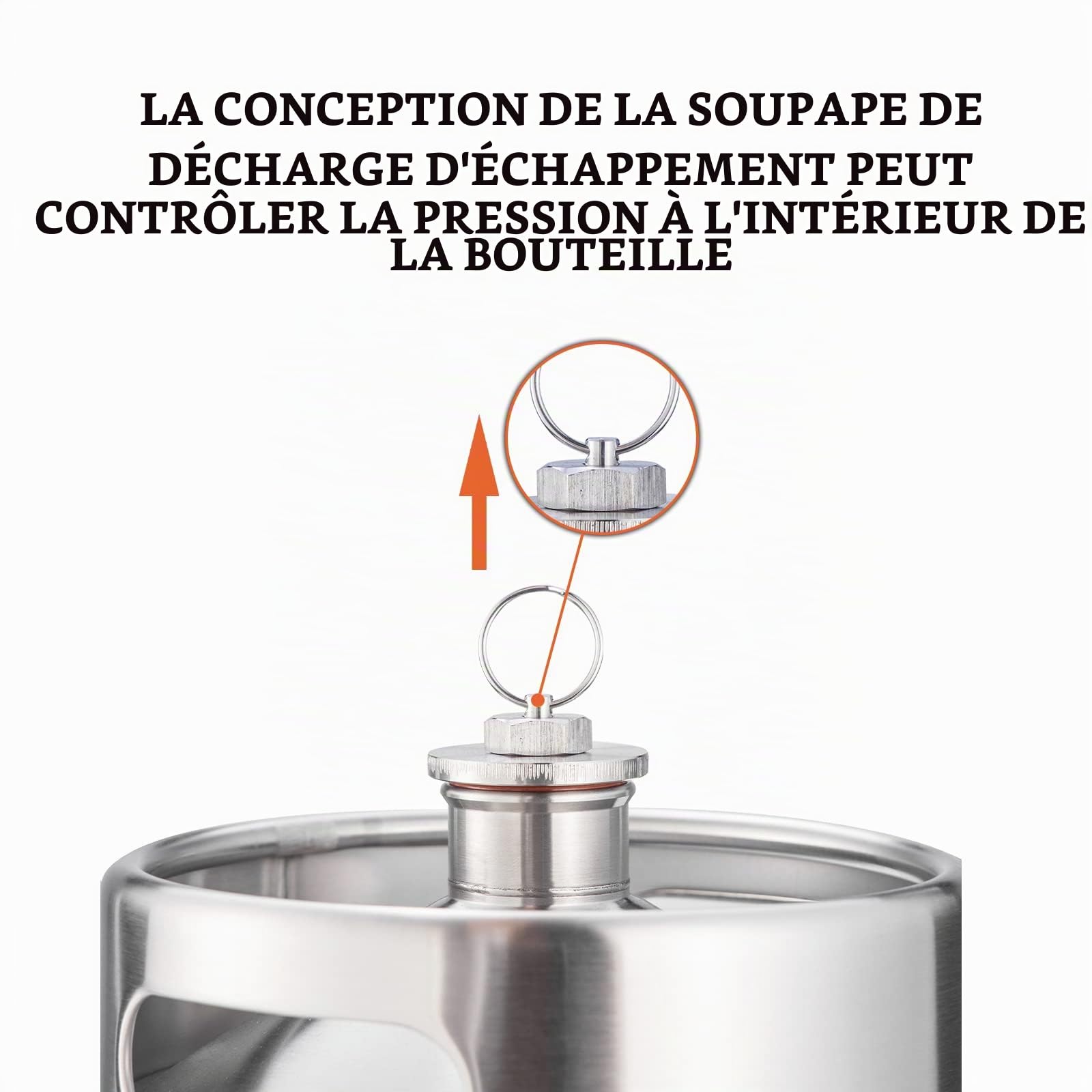 TMCRAFT Mini Growler Keg, fût de bière portable en acier inoxydable avec couvercle en spirale de roundité pour brassage domestique, artisanat et bière tonneau, TMXTD-8