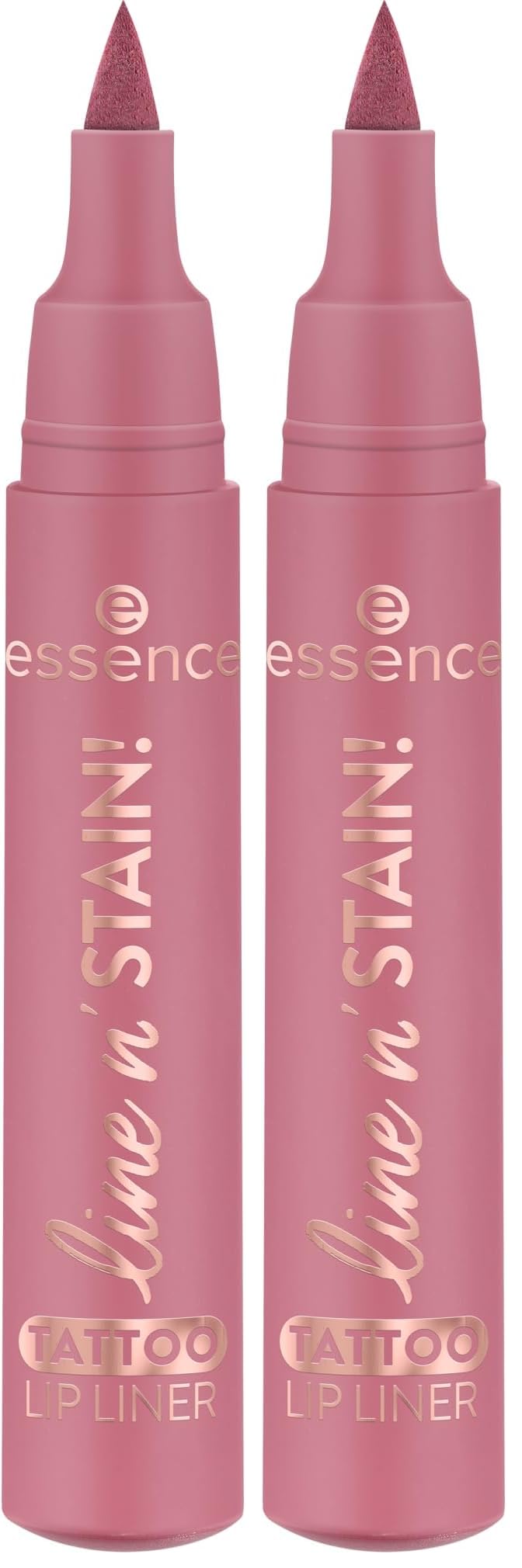 essence line n' STAIN! TATTOO LIP LINER, Nr. 01, Rot, langanhaltend, definierend, Färbeeffekt, farbintensiv, vegan, ohne Parfüm, ohne Alkohol, ohne Parabene, 2er Pack (2.5ml)