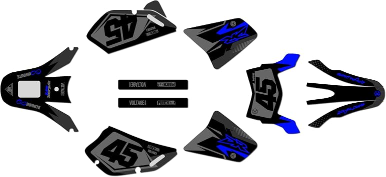 Graphics Kit for Suzuki DR650 All Years Division Series Blue-Shift 9 Mil - Easy Go - Dirt Pit Bike Motorcycle Stickers, Dirtbike Racing Automotive Decal Motocross Accessories no-Plastics