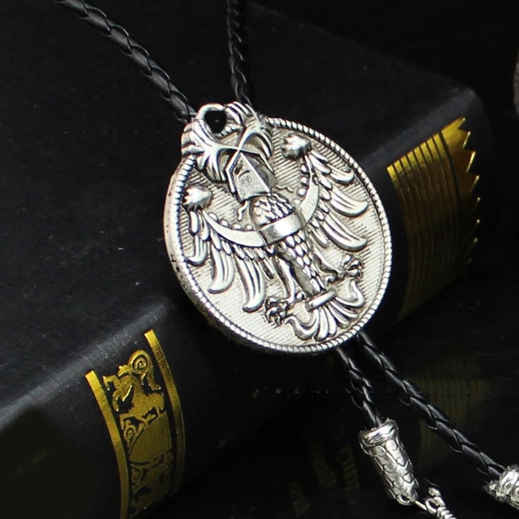 Cravatte da Cowboy, Cravatta con Ciondolo Forma di Aquila Russa Metallo e Corda in(Bronze)