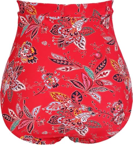 Image of COCOPEAR Women's Ruched High Waisted Bikini Bottom Retro Vintage Swim Short Tankinis