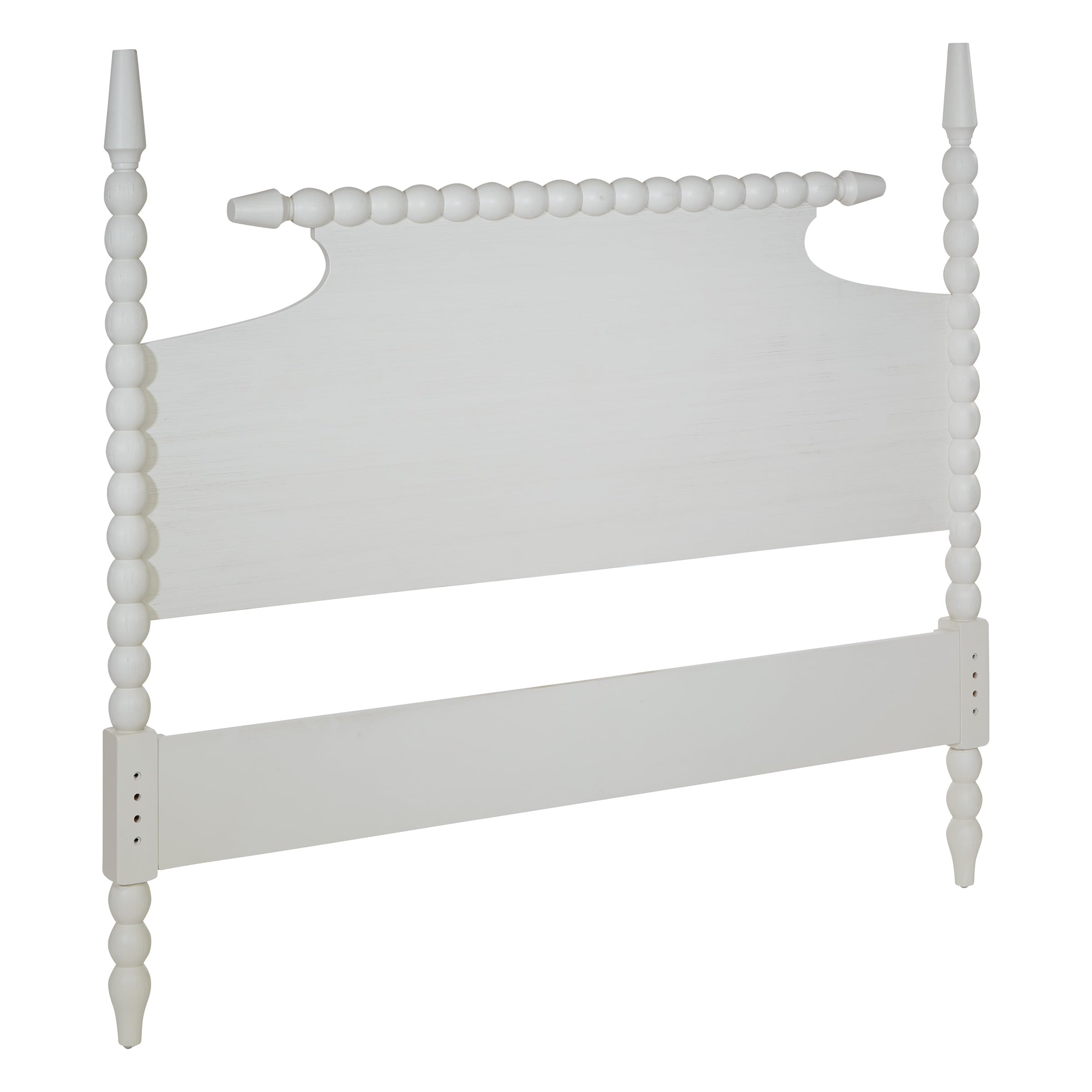 osp home furnishings spindle design cottage style headboard, 63.5 x 58.75 inches, sandcastle antique white finish, queen size (headband and footboard only) 