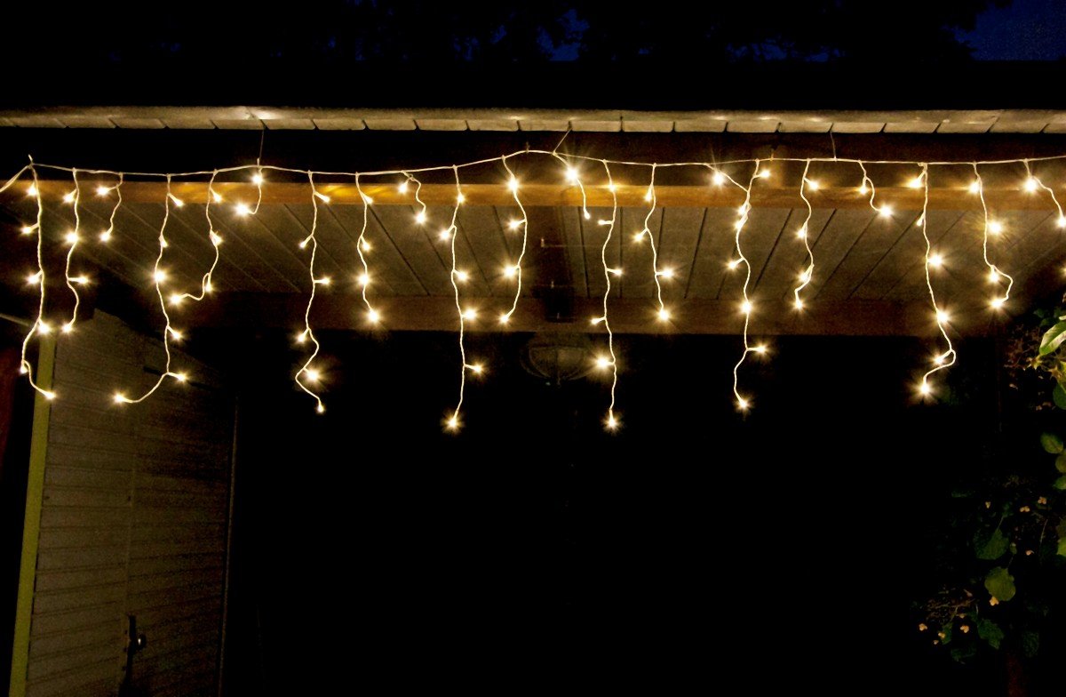 F-H-S International GmbH & Co. KG LED Eisregen-Lichterkette 480 warmweisse LEDs 12,0m Außen + Innen