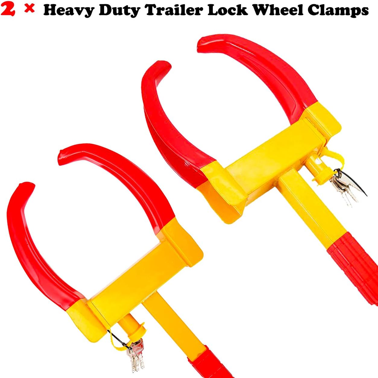 ALAVENTE Heavy Duty Trailer Lock Wheel Clamps, Adjustable Anti-Theft Tire Lock, Boot for Car Truck RV Boat Trailer Automotive Golf Carts