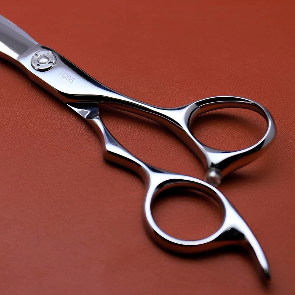 AOLANDUO Barbierschere (6 Zoll)-Extrem scharf-Offset Design mit VG10 Edelstahl Haarschneideschere für Friseure-glatte Bewegung feine Handwerkskunst Barbierschere